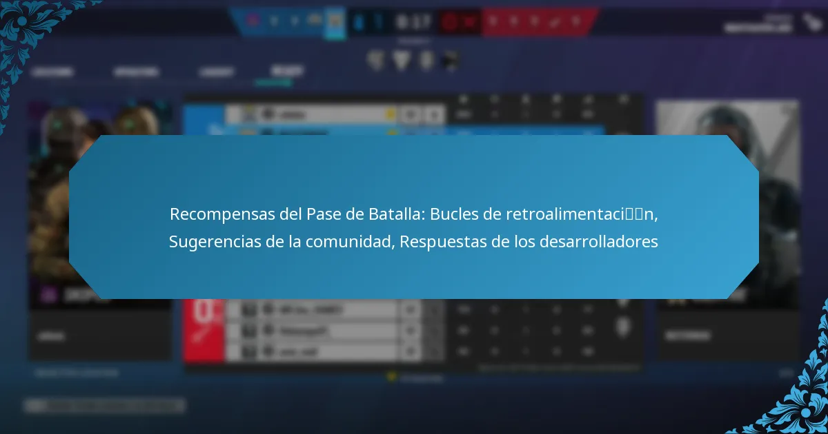 Recompensas del Pase de Batalla: Bucles de retroalimentación, Sugerencias de la comunidad, Respuestas de los desarrolladores