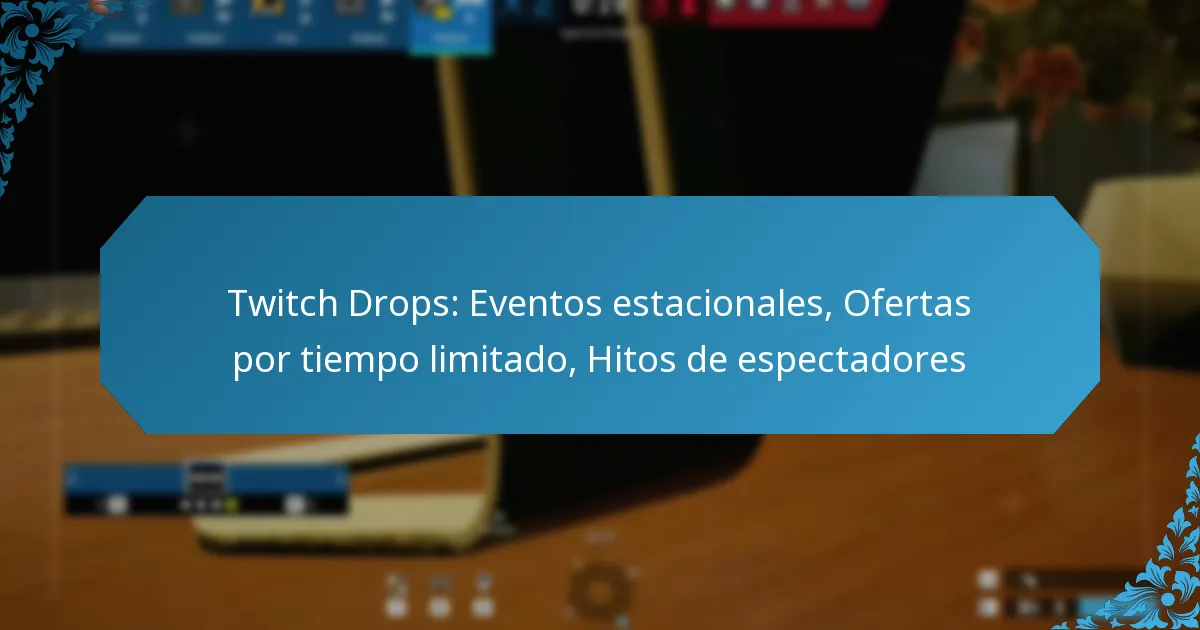 Twitch Drops: Eventos estacionales, Ofertas por tiempo limitado, Hitos de espectadores