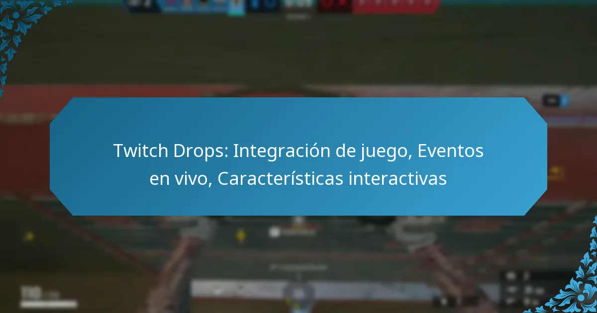 Twitch Drops: Integración de juego, Eventos en vivo, Características interactivas